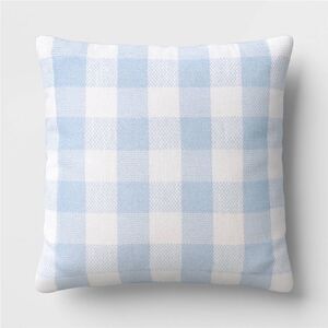 Blue and White Plaid Checkered Throw Pillow 16 x 16 Room Essentials